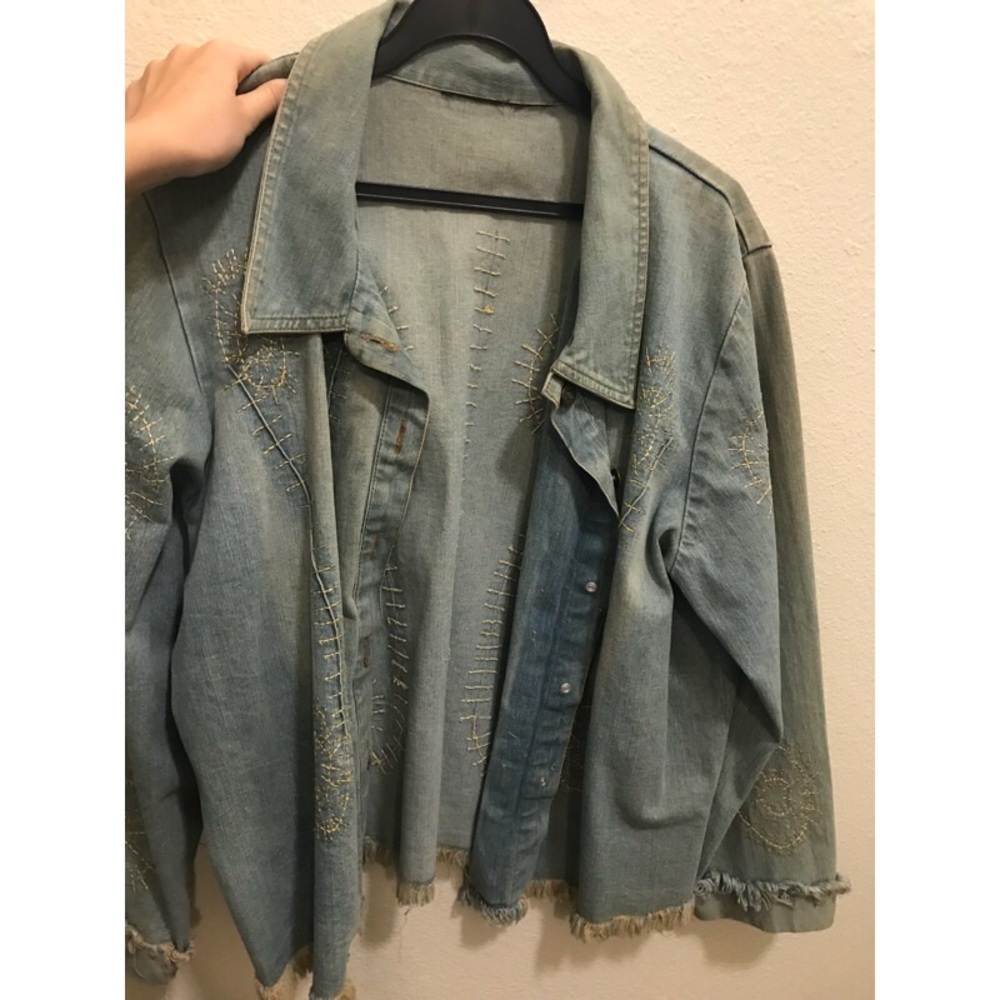 Vintage frayed denim jacket